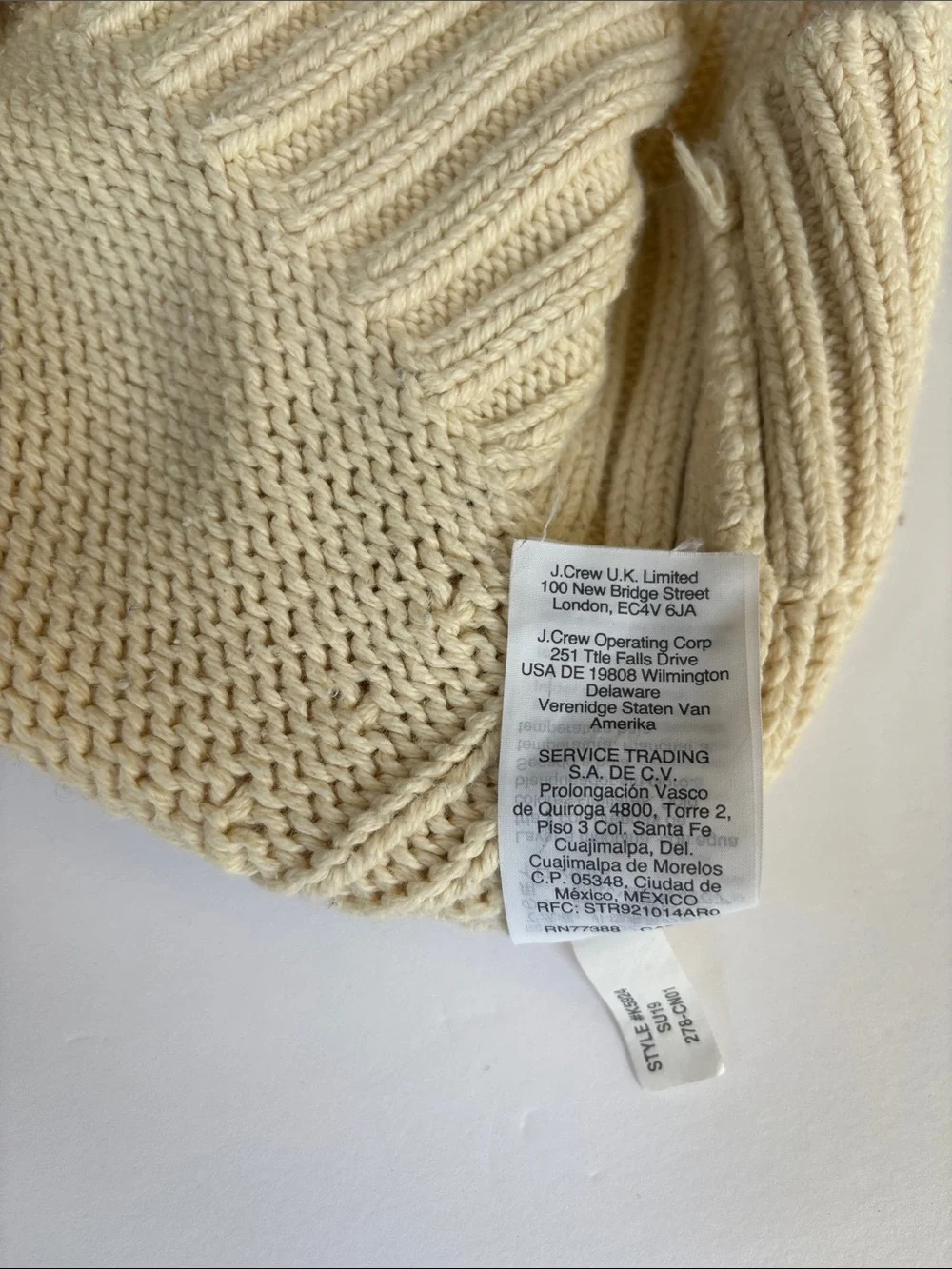 Vintage‎ J Crew Roll Neck Knit Sweater Cream Oarsman Fisherman Cotton Men’s XL